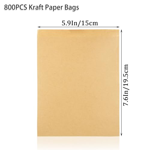 Wax Paper Sandwich Bags 8x6 inch Wax Paper Bags for Food (800 Count)