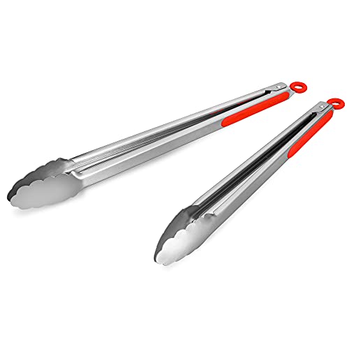 304 Stainless Steel Kitchen Cooking Tongs (2 Count)
