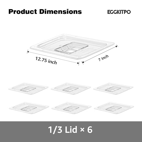 6 PCS Clear Food Pan Lids Universal 1 (6 Count)