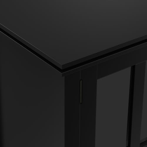 Artisan 66" Wide Solid Wood Sideboard Cabinet in Black