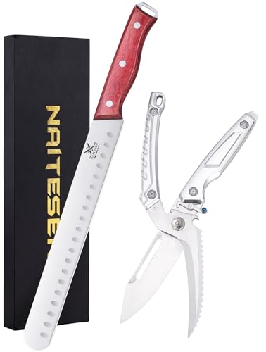 2PCS Brisket Carving Knife and All Purpose Kitchen Shears Set (2 Count)