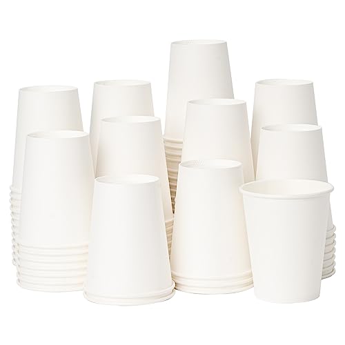 8 oz 500 Pack Coffee Cups White Paper Cups (500 Count)