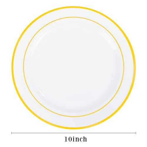 100PCS Gold Plastic Plates (100 Count)