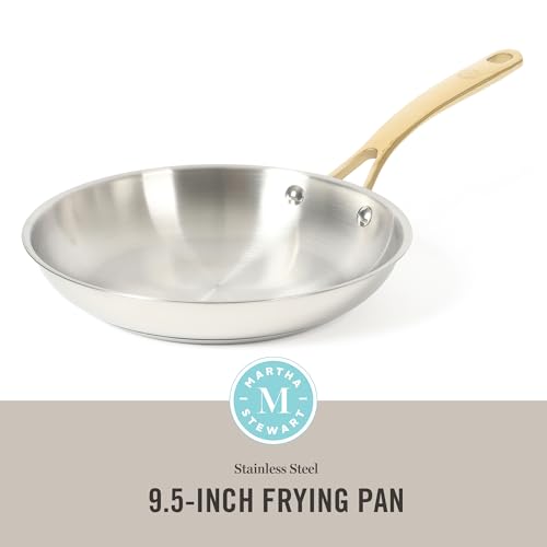 Castelle 9.5 Inch Stainless Steel Frying Pan with Gold