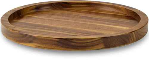 18" Acacia Wood Lazy Susan Organizer Kitchen Turntable for Cabinet Pantry Table Organization