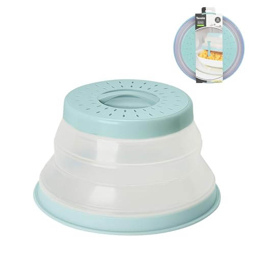 Microwave Plate Cover Small in Blue Haze Collapsible Vented Silicone Microwave Splatter Cover