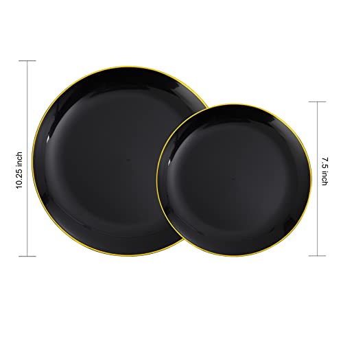 60PCS Black Plastic Plates (60 Count)