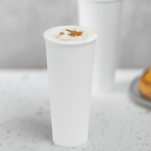24 oz Paper Hot Coffee Cups [500 ct] White Disposable Cup for Hot (500 Count)
