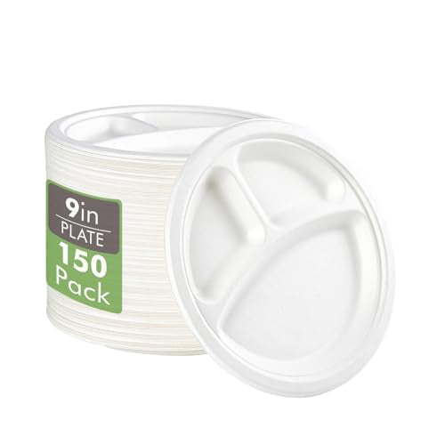 Compostable Paper Plates (150 Count)