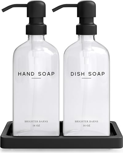 Glass Hand and Dish Soap Dispenser Set by Brighter Barns