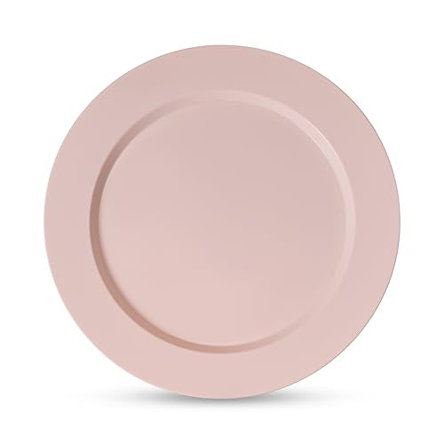 100 Elegant Pink Plastic Plates Set (100 Count)