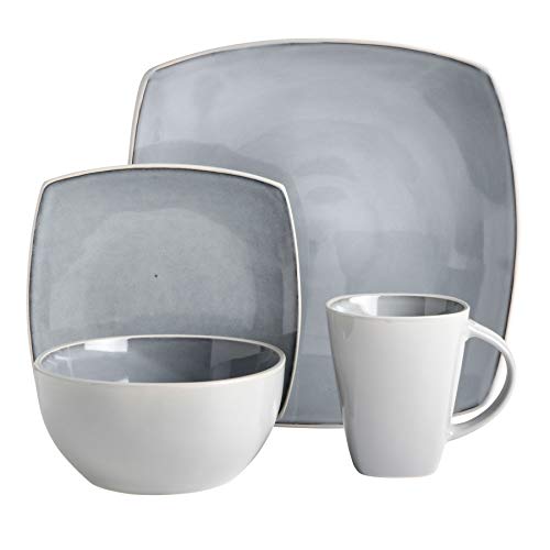 Soho Lounge Square Reactive Glaze Stoneware Dinnerware Set