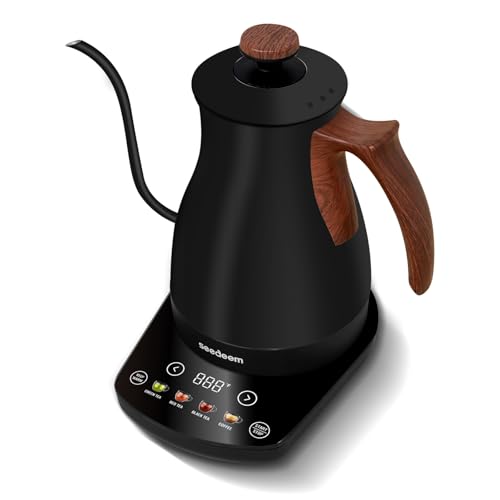 Gooseneck Electric Kettle Full Touch Screen 1200W Electric Tea & Coffee Kettle with Four Heating Modes Rapid Heating