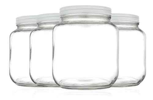 4 Pack 64 oz Mason Jars Wide Mouth (4 Count)