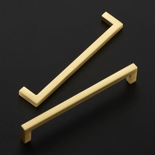 Brushed Gold Cabinet Handles Solid Cabinet Pulls 6 (20 Count)
