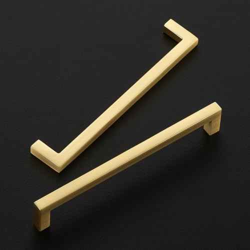 Brushed Gold Cabinet Handles Solid Cabinet Pulls 6 (15 Count)