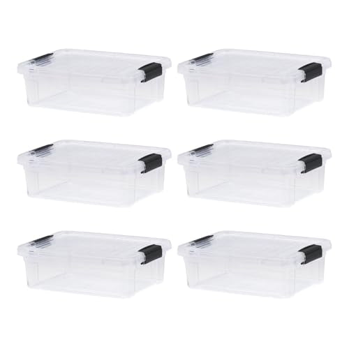 4.5 Quart Clear Plastic Storage Containers with Lids (6 Count)