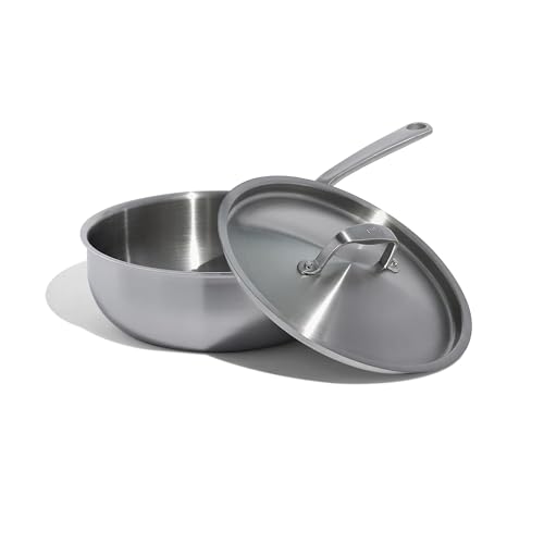 Cookware 3 Quart Stainless Steel Saucier Pan