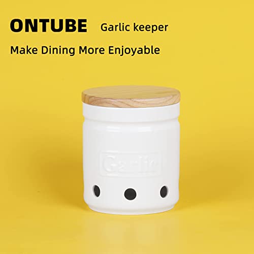 Garlic Keeper with Wooden Lid