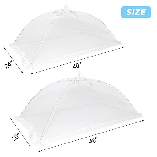 2 Pcs Extra Large Mesh Food Cover Tent（46"x20"