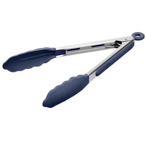 Kitchen Tongs with Silicone Tips for Cooking Serving
