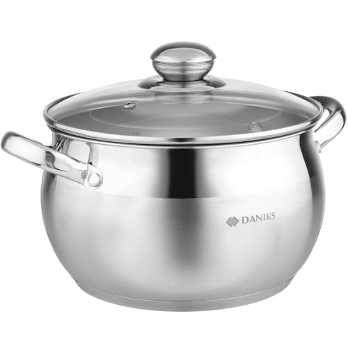 Classic 4 Quart Stainless Steel Stock Pot with Glass Lid