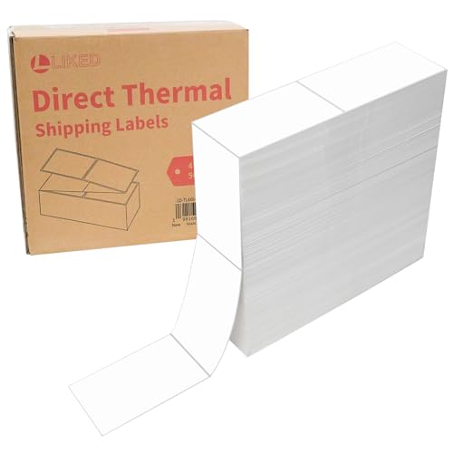 L LIKED 4 x 6 Thermal Labels Fanfold (5000 Count)