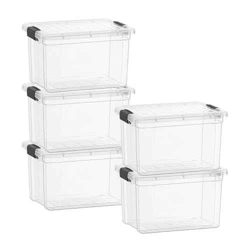 Clear Storage Boxes with Lids (5 Count)