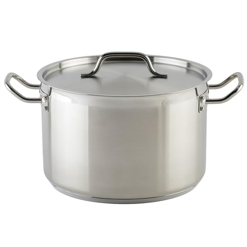 Silver 12 qt Stainless Steel Stock Pot with Cover