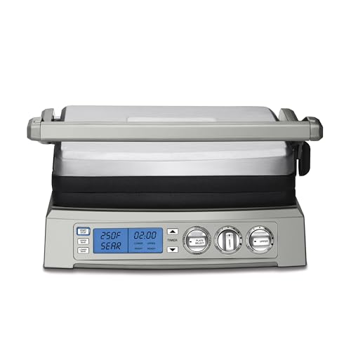 6-in-1 Elite Griddler, Electric Grill, Griddle & Top Melt, 500°F Temperature Sear Function, LCD Screen, Dishwasher-Safe Cooking Plates, GR-300NAS, Stainless Steel