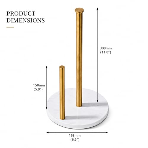 Brushed Gold Paper Towel Holder for Kitchen Countertop