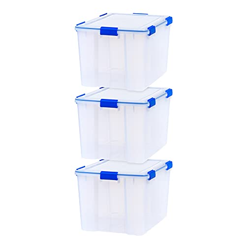3 Pack 74 Qt Storage Bins with Gasket Lids (3 Count)