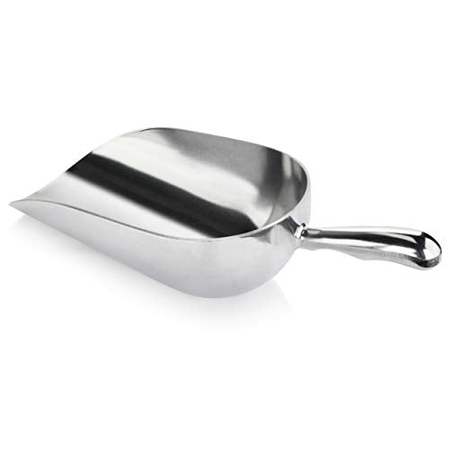 34608 One Piece Cast Aluminum Round Bottom Bar Ice Flour Utility Scoop