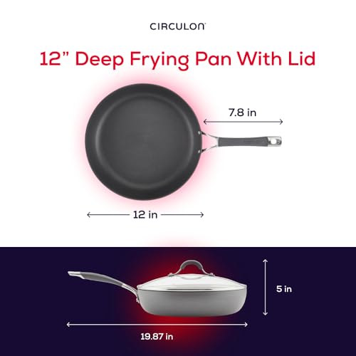 Radiance Hard Anodized Nonstick Deep Frying Pan with Lid