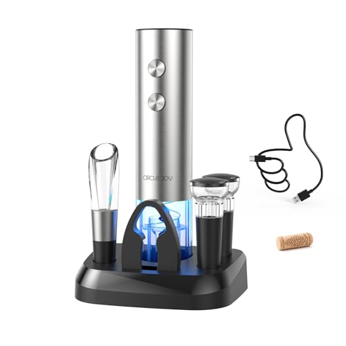 Electric Wine Opener Stainless Steel Rechargeable Automatic Wine Bottle Opener Set 7 (7 Count)