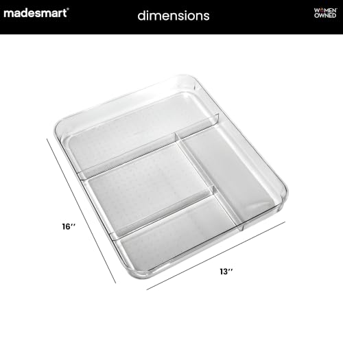 Clear 4 Compartment Drawer Organizer