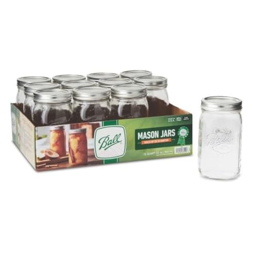 Wide Mouth Clear Glass Canning Quart 32 Oz Mason Jars with Lids