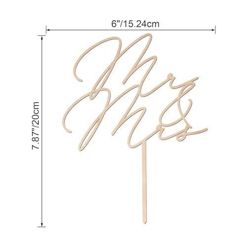 Mr & Mrs Wedding Cake Topper in Wood