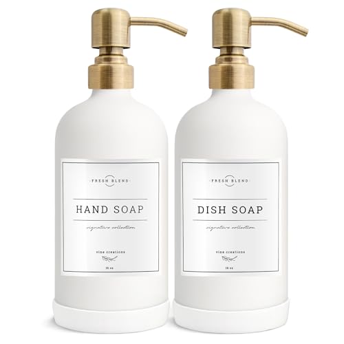White Glass Soap Dispenser (2 Count)
