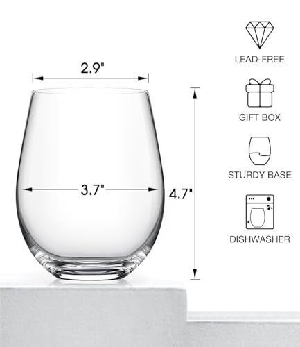 Stemless Wine Glasses Set of 2 (2 Count)