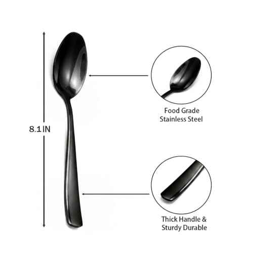 8 Piece Black Spoons Set (8 Count)