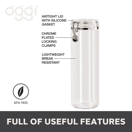 Tall Clear Plastic Canister with Clamp Lid