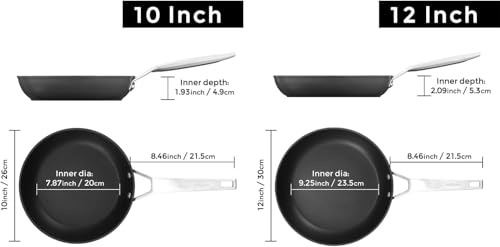 10 inch and 12 inch Non Stick Frying Pan Set (2 Count)