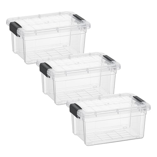 1.85 Quart Clear Plastic Storage Boxes with Lids (3 Count)