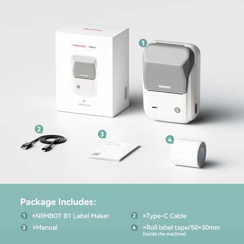 B1 Label Maker Machine with Tape for Home and School