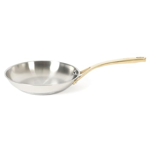 Castelle 8 Inch Stainless Steel Frying Pan with Gold