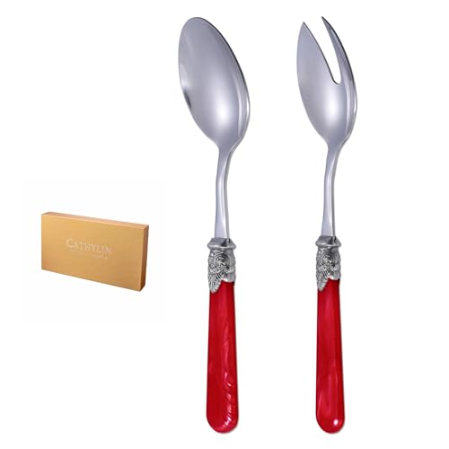 2 piece Salad Servers Stainless Steel Salad Serving Set Salad Fork and Spoon