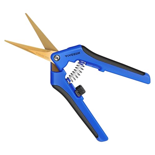 Curved Gardening Scissors 6.5 Inch Hand Pruner Shear with Titanium Coated Blades 1