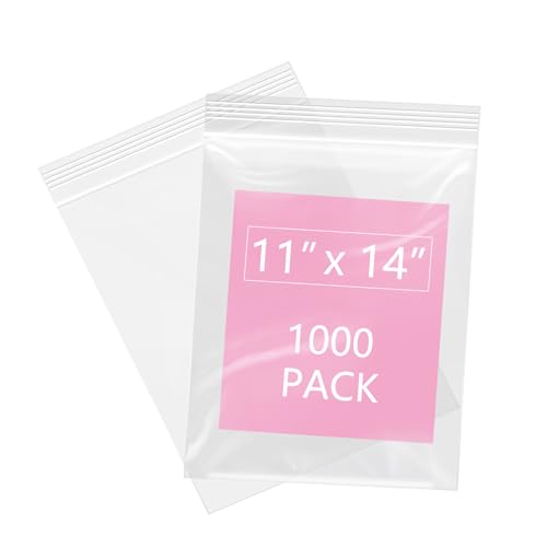1000 Pcs 11" x 14" Reclosable Plastic Zip Poly Bags
