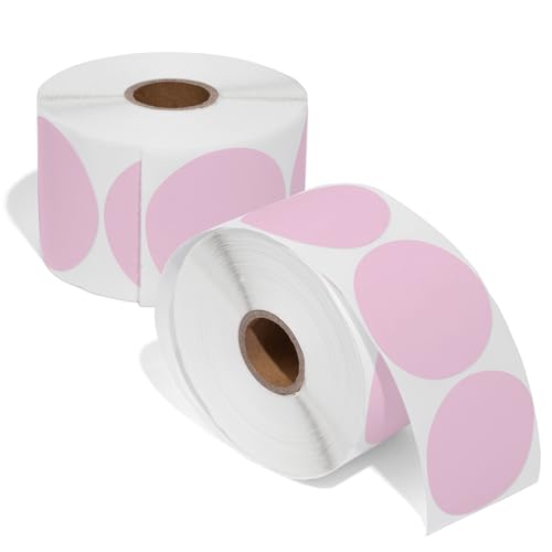 2" Circle Pink Direct Thermal Labels (750 Count)